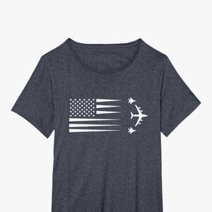 New Softstyle Heather Gray T-Shirt with US Air Force aviation theme. Size 1X